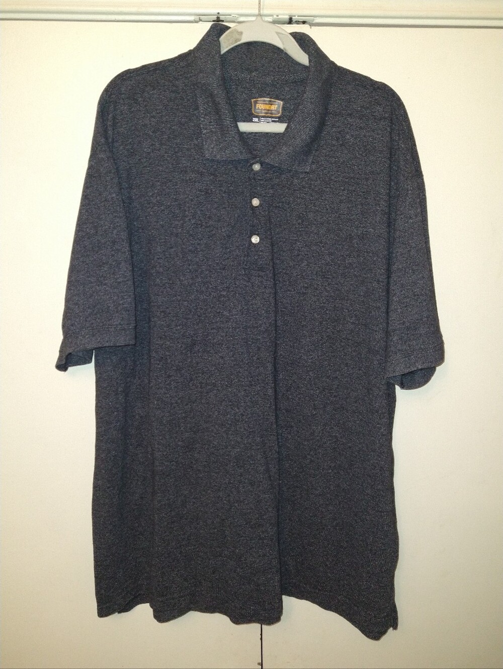 The Foundry Supply Co Gray Cotton Blend Short Sleeve Polo Shirt Men's sz 2XL.